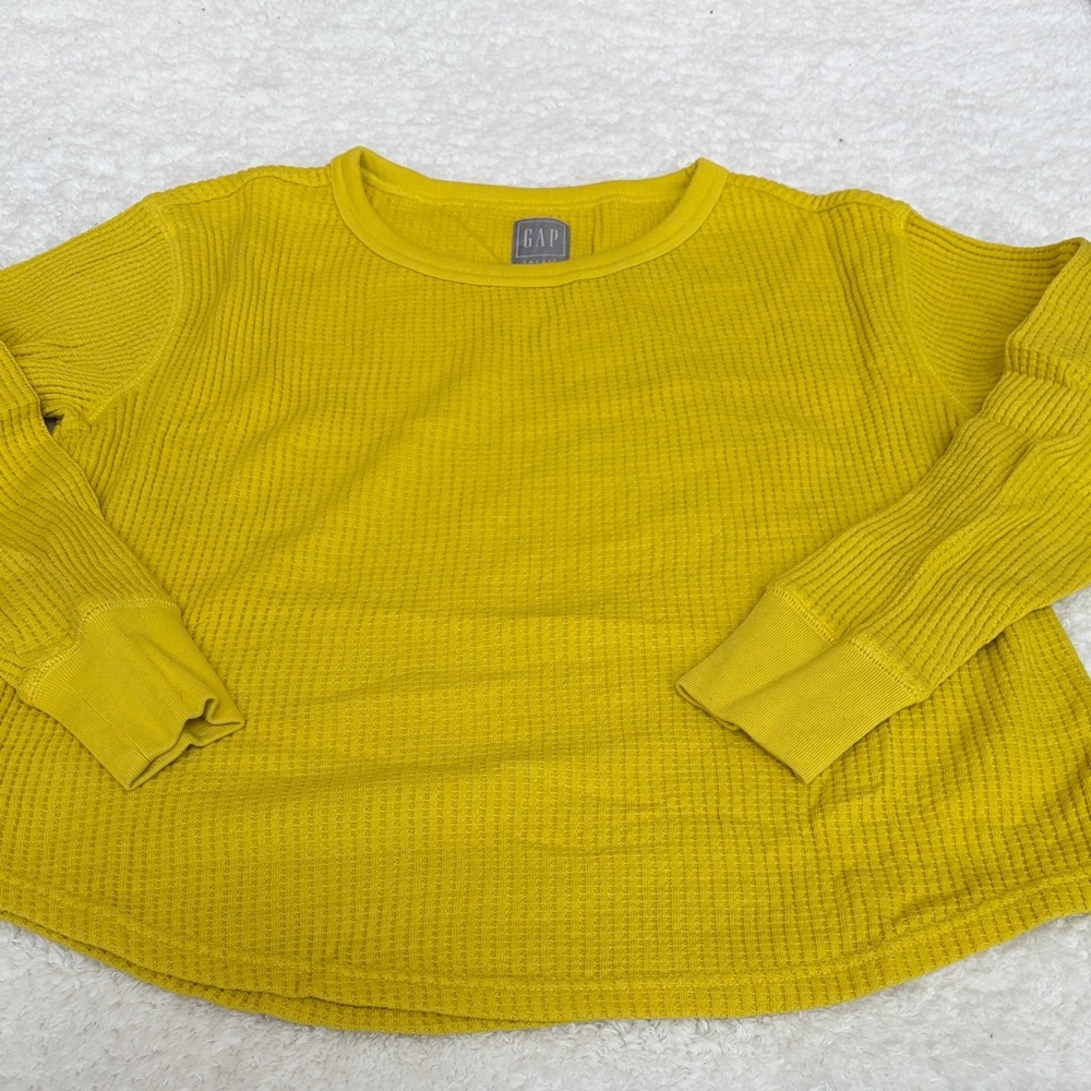 GAP Mustard Textured Knit Top